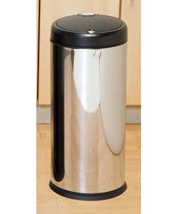 simple Human 30 Litre Touch Bin Polished Stainless Steel