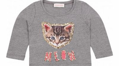 Simple Kids Miaow car T-shirt Heather grey `2 years,4