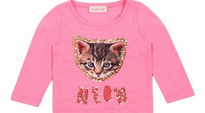 Simple Kids Miaow car T-shirt Pink `2 years,8 years,10