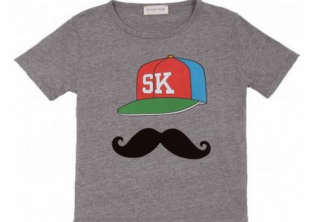 Simple Kids Moustache Baseball Cap T-shirt Heather grey `4