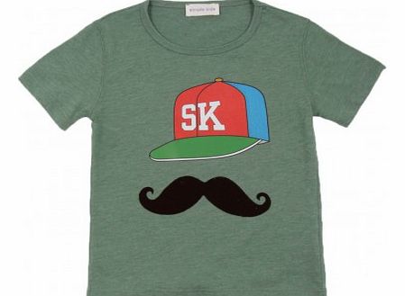 Simple Kids Moustache Baseball Cap T-shirt Khaki `4 years
