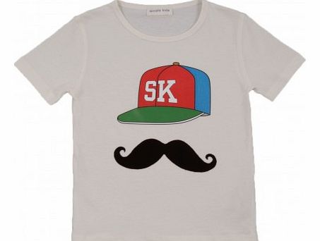 Simple Kids Moustache Baseball Cap T-shirt Off white `4