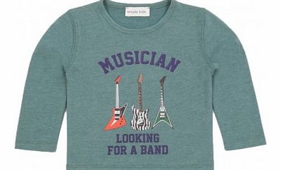 Simple Kids Musician T-shirt Celadon `2 years,10 years