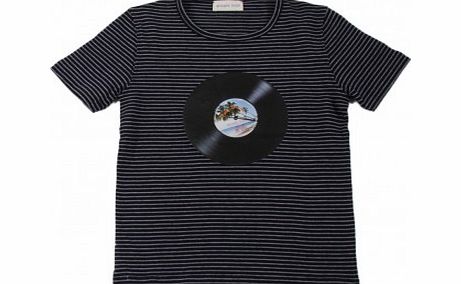 Striped record T-shirt Navy blue `2 years,4