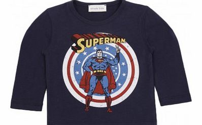 Simple Kids Superman T-shirt Navy blue `2 years,3 years