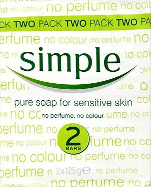 Simple, 2041[^]10085769 Pure Soap Bar for Sensitive Skin 2 x 125g