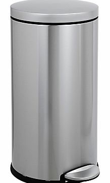 Round Pedal Bin, Brushed Stainless