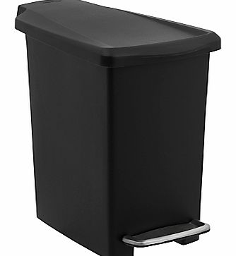 Simplehuman Slim Plastic Pedal Bin, Black, 10L