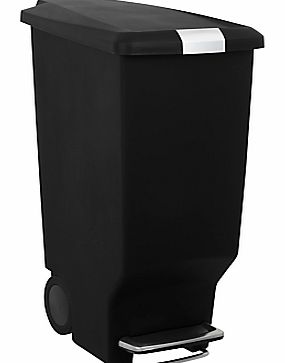 Simplehuman Slim Plastic Pedal Bin, Black, 25L
