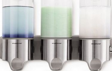 simplehuman Wall Mount Pumps, Stainless Steel, 444 ml - Triple