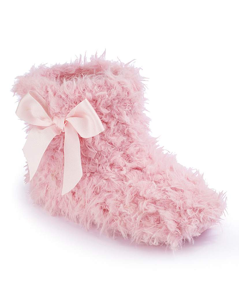 Simply Be Sole Diva Fluffy Bootie Slippers