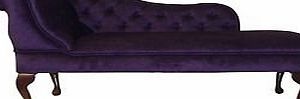 Simply Chaise Chaise Longue in Purple Chenille Fabric matching buttons