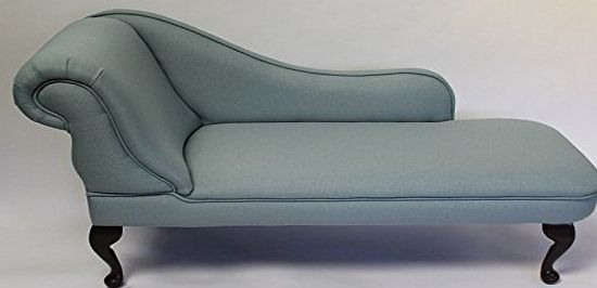 Simply Chaise Designer Traditional Chaise Longue in Light Duck Egg Blue Linen Fabric