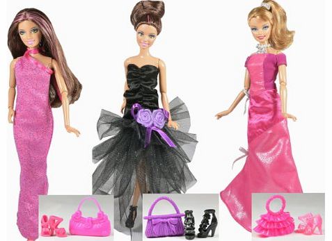 Simply Exquiste Dresses for Barbie: Hollywood Collection (3 Outfits, DOLLS NOT INCLUDED)