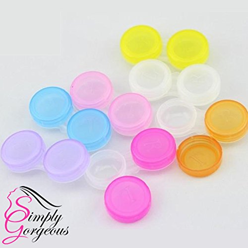 Simply Gorgeous 10 X Sets of Simply Gorgeous Plastic Contact Lens Storage Soaking Cases L   R Marked
