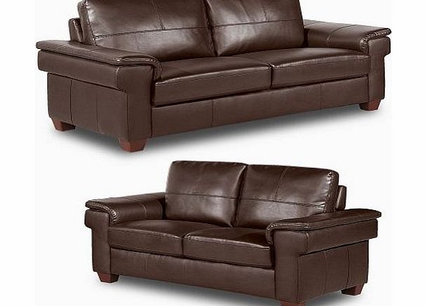 Simply StylisH Sofas Merton 3 2 Seater Brown Leather Sofas Suite