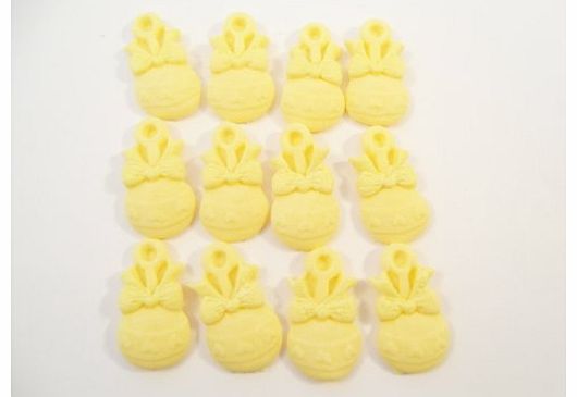 Simply Topper 12 Edible Sugar Yellow Baby Rattles Baby Shower Christening Party Celebration Cupcake Cake Topper Decorations
