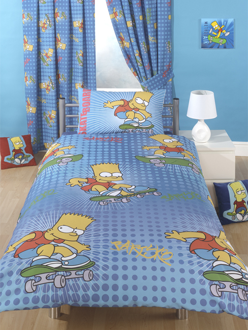 Simpsons Bart Cool Dude Duvet Cover and Pillowcase - New Low Price