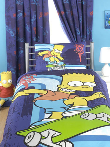 Simpsons Curtains Bart Simpson Skaterboy Design 54 drop