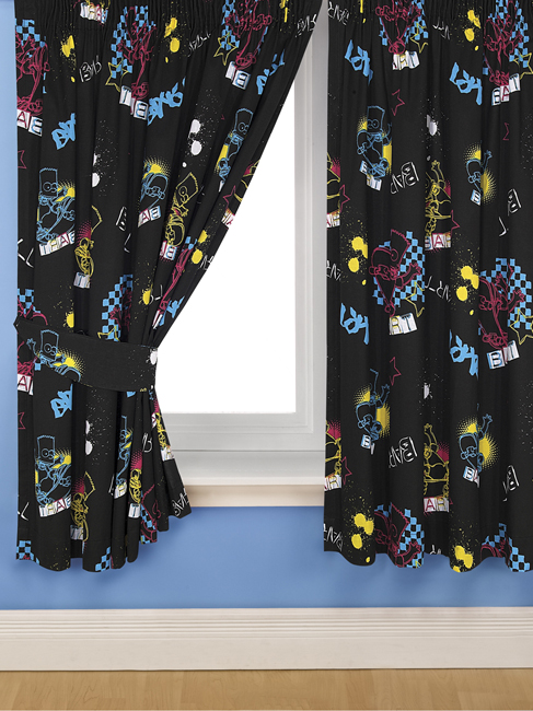 Simpsons Curtains Bart Simpson `unk/Street`Design 72 Drop