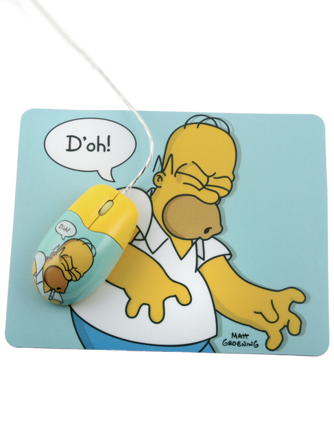 Simpsons Homer Optical Mouse And Mouse Mat Set