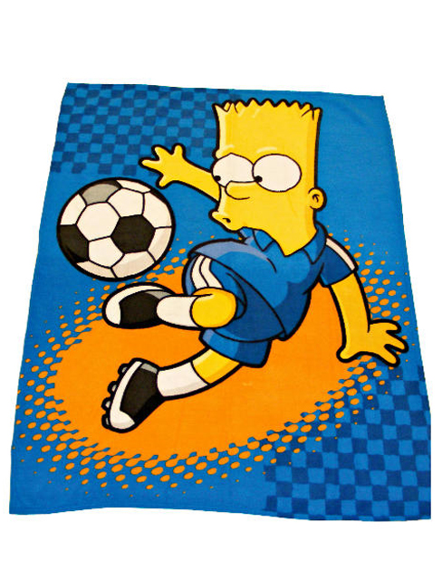 Simpsons Soccer Bart Fleece Blanket Printed 125 x 150cm