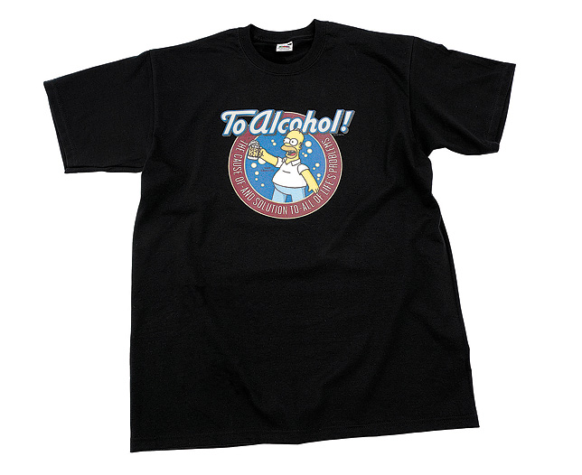 Simpsons To Alcohol T-Shirt, M