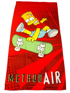 Simpsons Towel Bart `ethod Air`Design Printed
