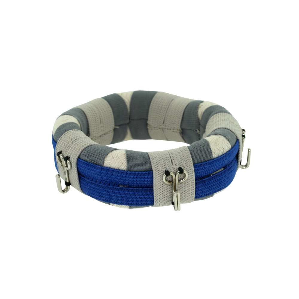 Single Clip Rope and Elastic Bangle-Blue/Grey