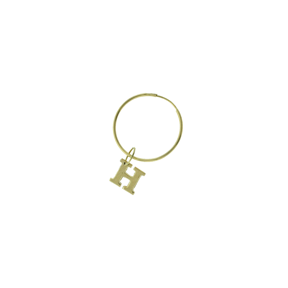 single Hoop Earring- Letter-H