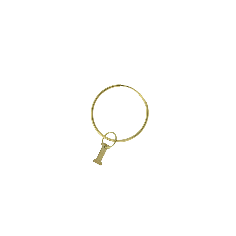 Single Hoop Earring- Letter-I