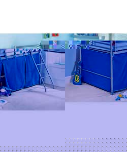 single Mid Sleeper with Protector Mattress and Blue Tent