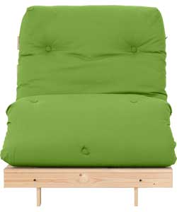 Pine Futon Sofa Bed with Mattress - Green