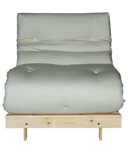 Single Pine Futon Sofa Bed with Mattress - Natural
