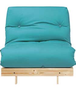Single Pine Futon Sofa Bed with Mattress - Teal