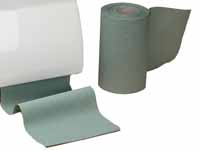 Single ply green roll towel, 20cm wide x 76