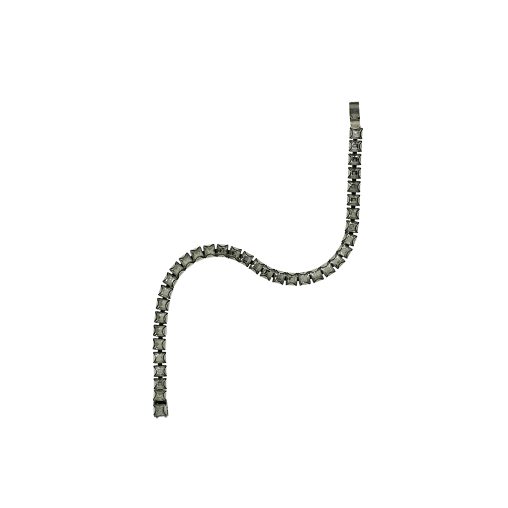 Single Rhinestone Wristlet - Rhodium