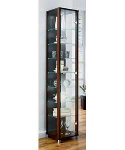 Single Wenge Glass Display Cabinet