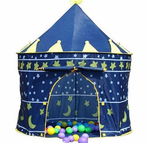 sinocreation Prince or princess summer Palace Castle Children kids Play Tent house indoor or outdoor garden toy wendy house playhouse beach sun tent boys girls (Blue Prince)