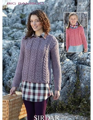 Big Bamboo Womens & Girls Sweater Knitting Pattern 9672