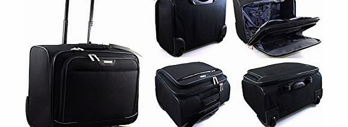 Sirocco 15 INCH BUSINESS LAPTOP WHEEL TROLLEY ORGANISER TRAVEL LUGGAGE CASE BLACK / GREY
