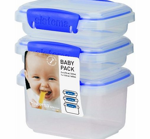 Sistema Klip It Baby Food Storage, 3 Pack