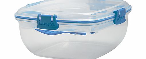 Sistema Salad To Go Container, White/Blue