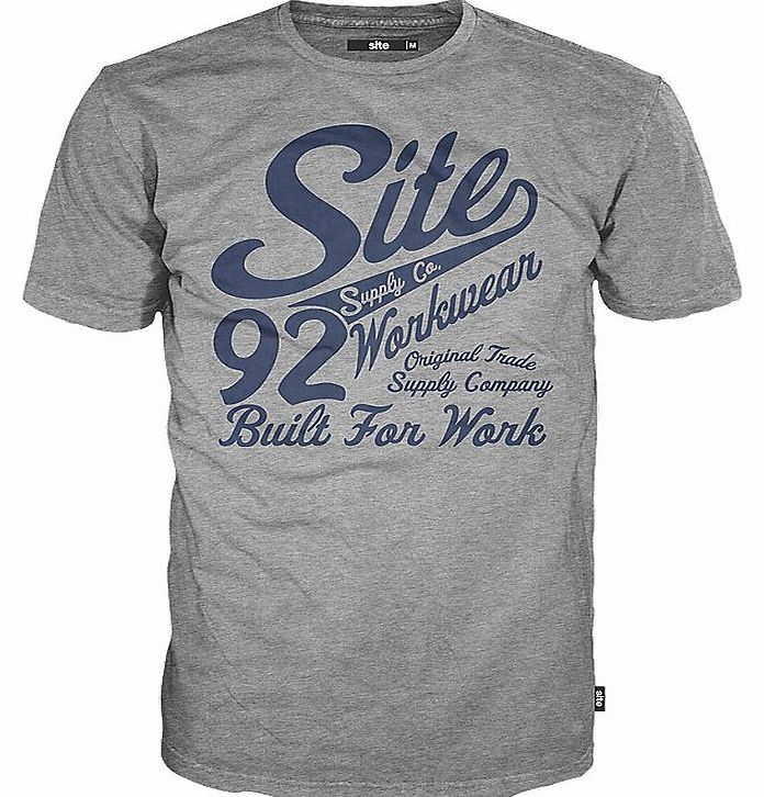 Site Banner T-Shirt Grey Marl Large 42-45``