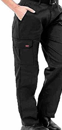 SITE KING Ladies Cargo Combat Work Trousers Sizes 10 to 20 (10, Black)