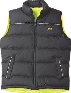 Site, 1228[^]67207 Reversible Hi-Vis Bodywarmer Yellow/Black
