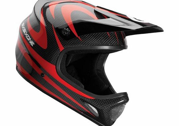 SixSixOne  Evo Carbon Camber Unisex Full Face MTB Helmet - Red, Small