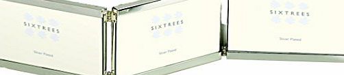 Sixtrees 2-697-46ht 6 x 4(3)-inch Vienna Silver Plated Top and Bottom Hinged Triple Photo Frame