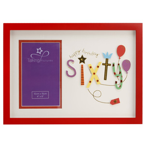 SIXTY 60 Happy Birthday 4 x 6 Photo Frame
