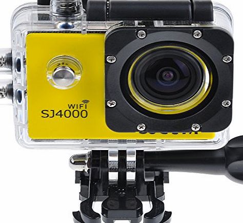 Multi-function SJ4000 with Wifi HD 1080P Waterproof Digital Video Recorder DVR Camcorder, 12 Mega pixel, 170 HD wide-angle, Multi Colors (S50W) (Yellow)